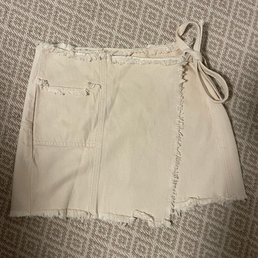 Cream BDG Wrap Skirt from Urban Outfitters